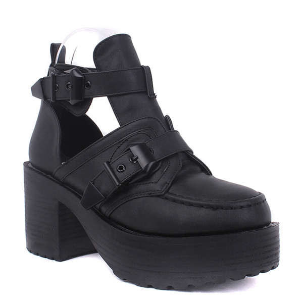 Rétro boucle en métal fond épais évider bottes de moto